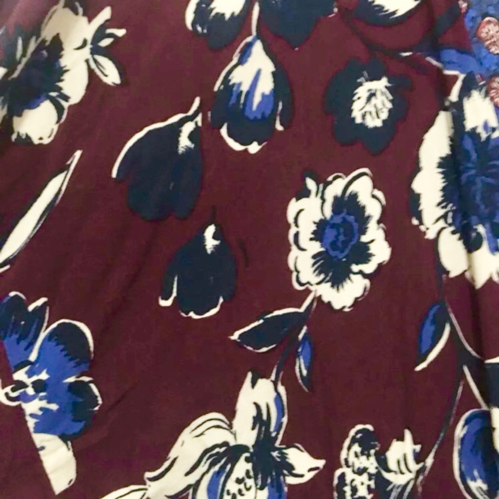 Burgundy Floral Cover Up for Swim Suit - Picture 2 of 3